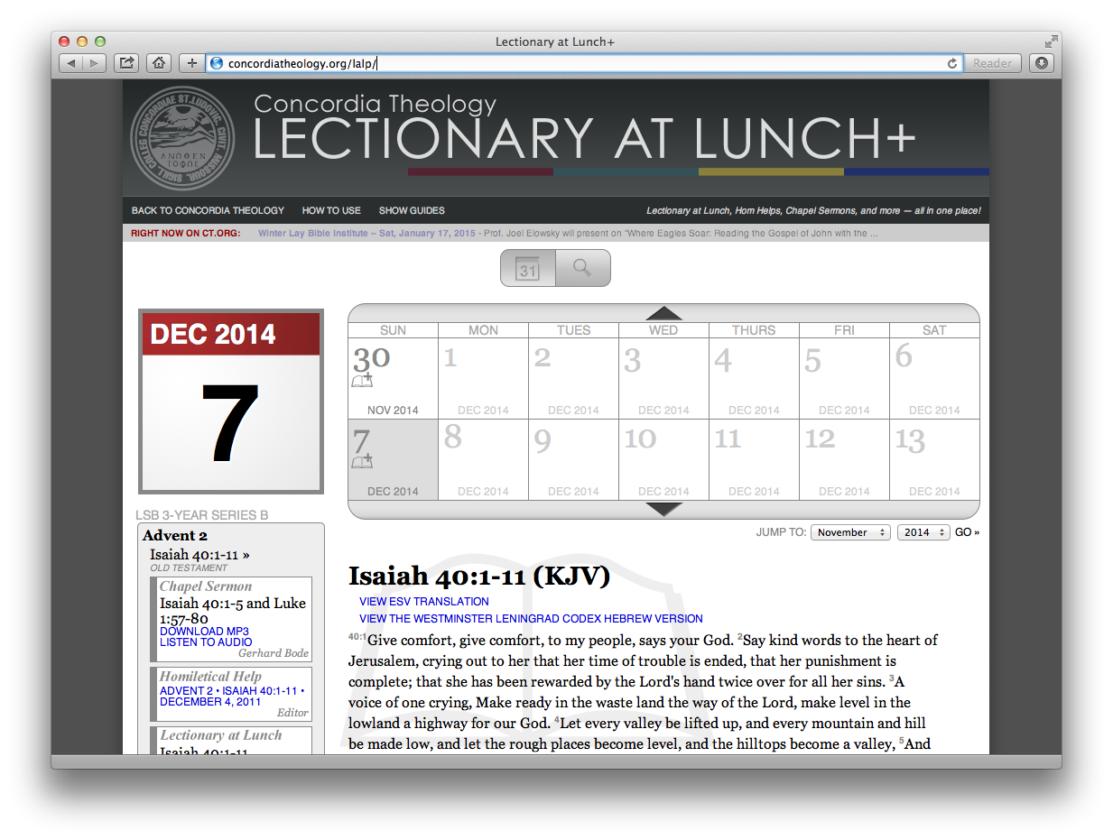 Lectionary at Lunch LIVE