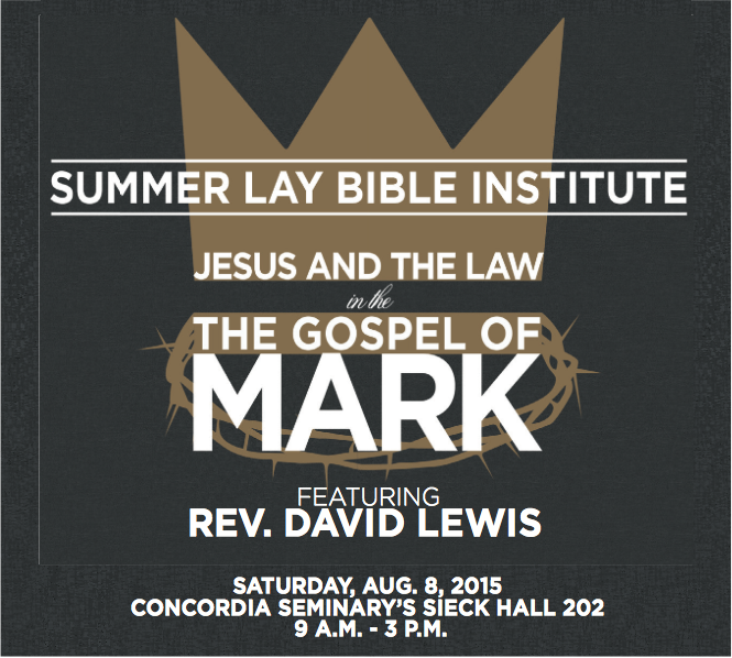Gospel of Mark to be focus of next Lay Bible Institute