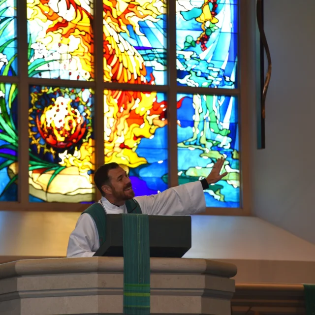 Each weekday, our Seminary community gathers in the Chapel of St. Timothy and St. Titus to hear God's promises and receive His gifts. This morning, Dr. Ryan Tinetti, assistant professor of Practical Theology, preached on Col. 1:1–14, reminding us of the deep truth that God "delivered us from the domain of darkness and transferred us to the kingdom of his beloved Son, in whom we have redemption, the forgiveness of sins" (Col. 1:13-14 ESV).

“It’s not that you and I make Jesus our Lord,” said Tinetti. “Jesus became your Lord and He made you His own. That makes all the difference that God has delivered you from the domain of dark death and brought you into the light of life.”
